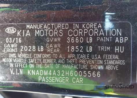 2017 Kia Rio Lx z USA, uszkodzony, nr VIN KNADM4A32H6005566
